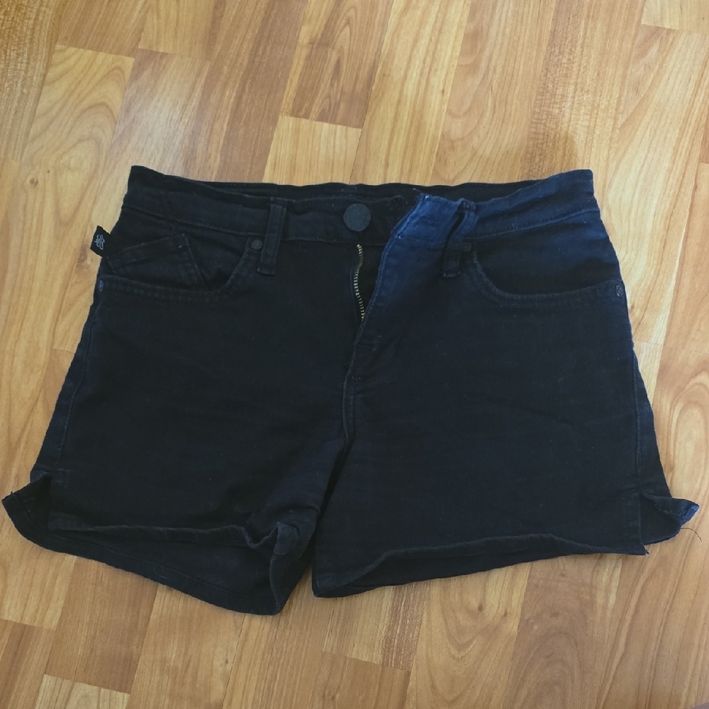 Rock & Republic Black Jean Shorts with Rolled Hem